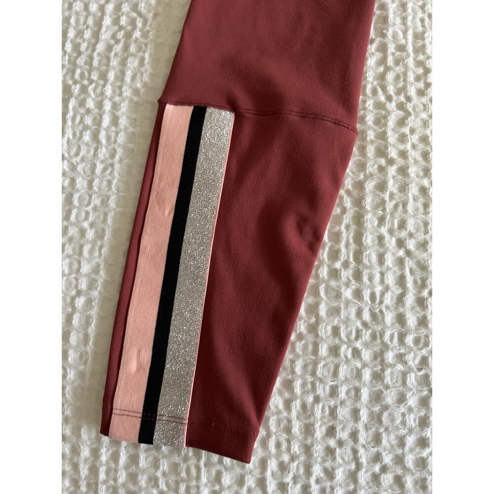 Nike DRI FIT Leggings Sz S Rust Color With Colored Stripes. - Picture 3 of 5